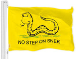 Load image into Gallery viewer, G128 Combo Pack: American USA Flag 3x5 Ft &amp; No Step on Snek Cute Cartoon Flag 3x5 Ft, Both Printed 150D Polyester, Indoor/Outdoor, Brass Grommets