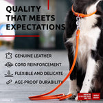 Load image into Gallery viewer, Rolled Leather Dog Leash 4Ft * 0.4 in for Small Medium and Large Dogs Heavy Duty Leather Puppy Leash for Outdoor Walking Running Training Strong Dog Leashes for Large Breed Dogs (Orange)