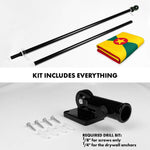 Load image into Gallery viewer, G128 Combo Pack: 6 Ft Tangle Free Aluminum Spinning Flagpole (Black) &amp; Grenada Grenadian Flag 3x5 Ft, LiteWeave Pro Series Printed 150D Polyester  Pole with Flag Included
