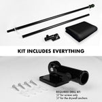 Load image into Gallery viewer, G128 Combo Pack: 5 Ft Tangle Free Aluminum Spinning Flagpole (Black) &amp; Solid Black Color Flag 2x3 Ft, LiteWeave Pro Series Printed 150D Polyester  Pole with Flag Included