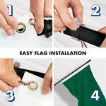 Load image into Gallery viewer, G128 Combo Pack: 6 Feet Tangle Free Spinning Flagpole (Black) Solid Dark Green Solid Dark Green Flag 3x5 ft Printed 150D Brass Grommets (Flag Included) Aluminum Flag Pole