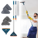 Load image into Gallery viewer, Wall Mop Cleaner with Long Handle Adjustable 31–79 Inch Flat Microfiber Wall Cleaner Mop Dark Green Stainless Steel Handle Walls Ceiling and Floor Use