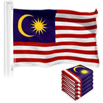 Load image into Gallery viewer, G128 5 Pack: Malaysia Malaysian Flag  3x5 Ft  LiteWeave Pro Series Printed 150D Polyester  Country Flag, Indoor/Outdoor, Vibrant Colors, Brass Grommets, Thicker and More Durable Than 100D 75D Poly