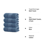 Load image into Gallery viewer, 4 Pack Resort Collection Soft Bath Towels 28x55 in Luxury Plush Cotton Blue