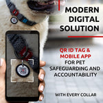 Load image into Gallery viewer, WAUDOG Reflective Cotton Dog Collar Eco Friendly Alt to Nylon Collar for Small Medium and Large Dogs Pet Collar with QR ID Tag Puppy Collar for Large Breed Dogs Adjustable Male Female Dog Collar