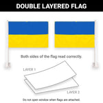 Load image into Gallery viewer, G128 2 Pack: Ukraine Ukrainian Car Flag  11x17 In  Double LiteWeave Pro Series Double Sided Printed 150D Polyester  Flagpole Included  Perfect for Festival Celebrations, Parades