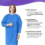 Load image into Gallery viewer, Disposable Lab Coats for Adults Medium Size Blue Medical Clothing 10 Pack