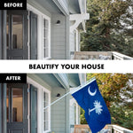 Load image into Gallery viewer, G128 Combo Pack: 5 Ft Tangle Free Aluminum Spinning Flagpole (White) &amp; South Carolina SC State Flag 2x3 Ft, ToughWeave Series Embroidered 300D Polyester  Pole with Flag Included