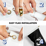 Load image into Gallery viewer, G128 Flag Pole 5 FT White Tangle Free &amp; POW MIA Flag Emb 2.5x4 FT Combo Embroidered Spun Polyester