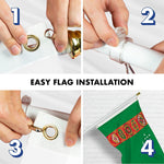 Load image into Gallery viewer, G128 Combo Pack: 6 Ft Tangle Free Spinning Flagpole (White) &amp; Turkmenistan Flag 3x5 Ft Printed 150D Polyester, Brass Grommets (Flag Included) Aluminum Flag Pole