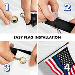 Load image into Gallery viewer, G128  5 Feet Tangle Free Spinning Flagpole (Black) Blue Lives Matter Flag Brass Grommets Embroidered 2.5x4 ft (Flag Included) Aluminum Flag Pole
