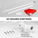 Load image into Gallery viewer, G128 Combo Pack: 6 Feet Tangle Free Spinning Flagpole (White) Alabama AL State Flag 3x5 ft Printed 150D Brass Grommets (Flag Included) Aluminum Flag Pole