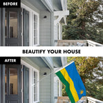 Load image into Gallery viewer, G128 Combo Pack: 6 Ft Tangle Free Aluminum Spinning Flagpole (Silver) &amp; Rwanda Rwandan Flag 3x5 Ft, LiteWeave Pro Series Printed 150D Polyester  Pole with Flag Included