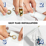 Load image into Gallery viewer, G128  6 Feet Tangle Free Spinning Flagpole (White) US Coast Guard Double Sided Brass Grommets Embroidered 3x5 ft (Flag Included) Aluminum Flag Pole