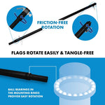 Load image into Gallery viewer, Flag Pole 6FT Black Tangle Free &amp; Yemen Yemeni Flag 3x5 Ft Combo Printed 150D Polyester By G128