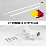 Load image into Gallery viewer, G128 Combo Pack: 5 Ft Tangle Free Aluminum Spinning Flagpole (White) &amp; Colorado CO State Flag 2.5x4 Ft, ToughWeave Series Embroidered 300D Polyester  Pole with Flag Included