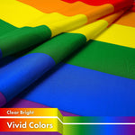 Load image into Gallery viewer, G128 2 Pack: LGBT Rainbow Pride Flag  3x5 Ft  LiteWeave Pro Series Printed 150D Polyester  Indoor/Outdoor, Vibrant Colors, Brass Grommets, Thicker and More Durable Than 100D 75D Polyester