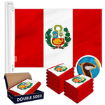 Load image into Gallery viewer, Peru Peruvian Flag 3x5 Ft 10Pack Doublesided Embroidered Polyester By G128