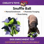 Load image into Gallery viewer, Interactive Snuffle Ball for Dogs Mental Stimulation Toy Slow Play Blue Treat Dispenser Brain Exercise for Puppies &amp; Seniors Teething Relief Blue Orange Purple