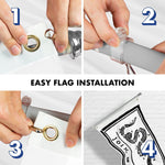 Load image into Gallery viewer, G128 Combo Pack: Flag Pole 6 FT Silver Tangle Free &amp; Join or Die White Flag 3x5 FT Brass Grommets Printed Polyester (Flag Included) Aluminum Flag Pole