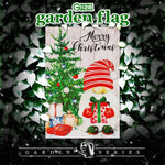 Load image into Gallery viewer, Garden Flag Merry Christmas Santa Gnome with Present 12x18 Blockout Fabric