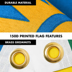Load image into Gallery viewer, G128 Combo Pack: 6 Ft Tangle Free Aluminum Spinning Flagpole (Silver) &amp; Rwanda Rwandan Flag 3x5 Ft, LiteWeave Pro Series Printed 150D Polyester  Pole with Flag Included