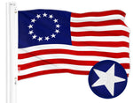Load image into Gallery viewer, G128 Betsy Ross Flag  2.5x4 Ft  ToughWeave Series Embroidered 300D Polyester  Historical Flag, Embroidered Design, Indoor/Outdoor, Brass Grommets