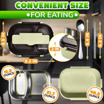 Load image into Gallery viewer, Stainless Steel Lunch Box for Hot Food – (48.5 oz) Stainless Steel Bento Box Adult with Phone Stand Spoon &amp; Chopstickss – 2 Compartment Hot Food Lunch Container with Durable Plastic &amp; Soft Rubber Lid