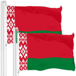 Load image into Gallery viewer, G128 2 Pack: Belarus Belarusian Flag  3x5 Ft  LiteWeave Pro Series Printed 150D Polyester  Country Flag, Vibrant Colors, Brass Grommets, Thicker and More Durable Than 100D 75D Polyester