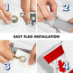 Load image into Gallery viewer, G128 Combo Pack: 5 Ft Tangle Free Aluminum Spinning Flagpole (Silver) &amp; Canada Canadian Flag 2.5x4 Ft, Double ToughWeave Series Double Sided Embroidered 210D Polyester  Pole with Flag Included